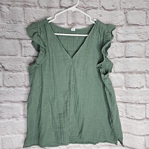Old Navy Large Green Shirt Short Sleeve Women's